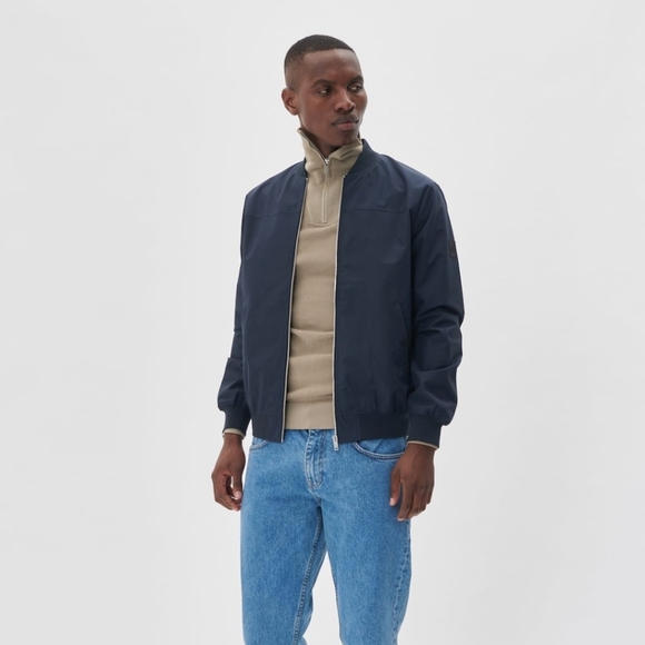 NWT Matinique Men's Navy Water Repellent Bomber Jacket Size Large - Picture 2 of 13